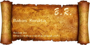 Bakos Renáta névjegykártya